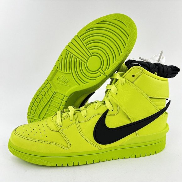 Nike Dunk High X AMBUSH Flash Lime Men's Size 13 Sneakers Green Black CU7544-300 - Picture 3 of 11